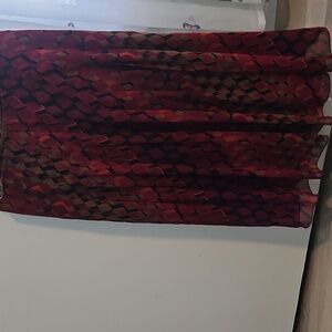 Le Chateau Red and Black A-Line Skirt